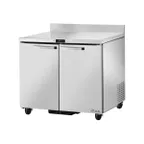 image of True TWT-36-HC~SPEC3 36" 2-Section Worktop Refrigerator w/ 2 Doors, All Stainless Steel