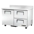 image of True TWT-48D-2-HC 48" 2-Section Worktop Refrigerator w/ 2 Drawers & 1 Door