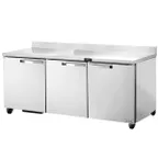 image of True TWT-72-HC~SPEC3 72" 3-Section Worktop Refrigerator w/ 3 Doors, Stainless Steel