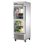 image of True TS-23G-2-HC~FGD01 27" 1-Section Reach-In Refrigerator w/ 2 Glass Half Doors, Bottom Mount, Stainless Steel