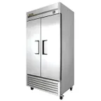 image of True TS-35-HC 40" Two Section Reach-In Refrigerator w/ 2 Solid Doors, Bottom Mount, Stainless Steel
