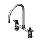 image of T&S Brass 5F-8DLS09 Equip Faucet, Swivel, 8", Deck Mount, 9" Gooseneck