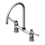 image of T&S Brass 5F-8DWS09 Equip Faucet, Swivel, 8", Deck Mount, Pedestal, 9" Gooseneck