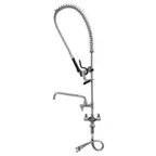 image of T&S Brass 5PR-2S10 Equip Pre-Rinse Unit, Single Hole Base, 18" Flexible Inlets