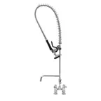 image of T&S Brass 5PR-4D08 Equip Pre-Rinse Unit, 4" Centers, Deck Mount Base