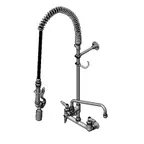 image of T&S Brass B-0133-12ACBJST Pre-Rinse Unit, with Add-On Faucet, Splash/Wall Mount