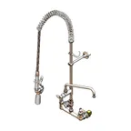 image of T&S Brass B-0133-12CRVBCE Easyinstall Pre-Rinse Unit, 8" Wall Mount