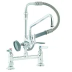 image of T&S Brass B-0178 Spray Assembly, 8" Centers, Deck Mount Base, 12" Add-On Faucet