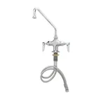 image of T&S Brass B-0200-M Double Pantry Faucet, 18" Swing Nozzle, Deck Mounted