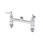 image of T&S Brass B-0220-LNCC Pantry, Double, Swivel Base Faucet, 8" Centers, Deck Mount