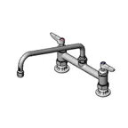 image of T&S Brass B-0221-CR-K-F10 Pantry Faucet, Double, Deck Mount, 8" Centers