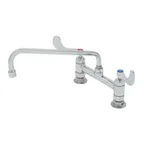 image of T&S Brass B-0221-CR4-L22 Mixing Faucet, Double, Deck Mount, 8" Adjustable Center