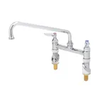 image of T&S Brass B-0221-KK Pantry Faucet, Double, 12" Swing Nozzle, Deck Mount
