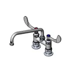 image of T&S Brass B-0226-WH4 Pantry Mixing Faucet, Double, Deck Mount, 4" Centers
