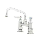 image of T&S Brass B-0227-CR-WS Pantry Faucet, Double, 4" Deck Mount, 8" Swing Nozzle