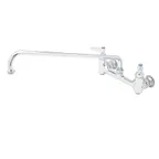 image of T&S Brass B-0230-BST Sink Mixing Faucet, 18" Swing Nozzle, Wall Mounted