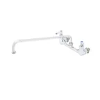 image of T&S Brass B-0230-CC Sink Mixing Faucet, 18" Swing Nozzle, Wall Mounted