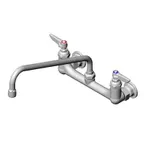 image of T&S Brass B-0231-A22-CVH Pantry Mixing Faucet, Double, Wall Mount, 8" Centers
