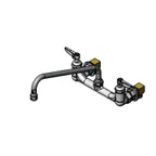 image of T&S Brass B-0231-CR-K-F10 Pantry Faucet, Double, 8" Wall Mount