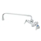 image of T&S Brass B-0236-CR-063X Double Pantry Faucet, Wall Mount, Adjustable Centers