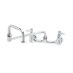 image of T&S Brass B-0266-CR-SC Pantry Mixing Faucet, Double, Wall Mount, 8" Centers