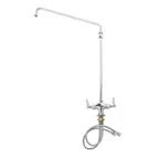 image of T&S Brass B-0271 Double Pantry Faucet, Elevated 12" Long Swing Nozzle
