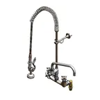image of T&S Brass B-0287-427-B Big-Flo Pre-Rinse Unit, 8" Wall Mount Mixing Faucet