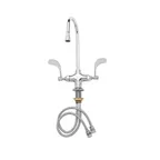 image of T&S Brass B-0300-WH4 Double Pantry Faucet, Deck Mount, Single Hole Base