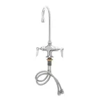 image of T&S Brass B-0301-VR Double Pantry Faucet, Single Hole Base, 4" Spreader