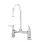 image of T&S Brass B-0320 Faucet, Deck-Mount, 8" Center, Rigid Gooseneck Nozzle