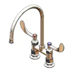 image of T&S Brass B-0324-CR-129X Surgical Faucet with Ceramas, 4" Deck Mount