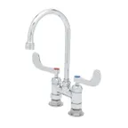 image of T&S Brass B-0325-CR-WH4 Pantry Faucet, Double, Deck Mount, 4" Adjustable Centers