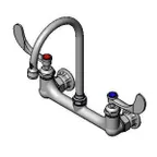 image of T&S Brass B-0331-CR4-L22 Double Pantry Faucet, Wall Mount, 8" Adjustable Centers