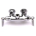 image of T&S Brass B-0346-LN Pantry Faucet, Double, Swivel Outlet, Wall-Mount