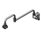 image of T&S Brass B-0592-LVR Pot Filler Faucet, Wall Mount, Double-Jointed, 18"L