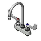 image of T&S Brass B-1141-04 Faucet Workboard, Deck Mount, 4" Center, Swivel Gooseneck