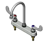 image of T&S Brass B-1142-04 Workboard Mixing Faucet, Deck Mount, 8" Centers