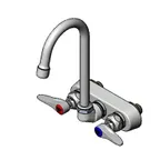image of T&S Brass B-1146-02A Workboard Faucet, Wall Mount, 4" Centers