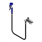 image of T&S Brass B-1193 Faucet, 4" Wall Mount, Vacuum Breaker, Flex Hose, Spray Valve