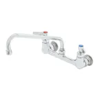 image of T&S Brass B-2429-CR-EK Double Pantry Faucet, Wall Mount, 8" Oc