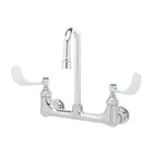 image of T&S Brass B-2443-F1-CR-SC Faucet, Wall Mount, 8" Centers, Rigid Gooseneck