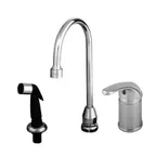 image of T&S Brass B-2743 Single Lever Side Mount Control, Sidespray, Swivel Gooseneck