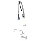 image of T&S Brass B-5120-12-CRB8P Easyinstall Durapull Pre-Rinse Unit, 8" Deck Mount,