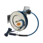 image of T&S Brass B-7133-02 Hose Reel, Open, Stainless Steel, 1/2" X 35 Ft. Hose