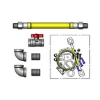 image of T&S Brass HG-2E-48K-FF Safe-T-Link Gas Connector Hose, 1" Npt X 48", Cable Kit