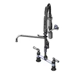 image of T&S Brass MPY-8DCN-12-CR Mini Pre-Rinse Unit, 8" Deck Mount, 12" Swing Nozzle