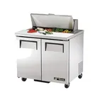 image of True TSSU-36-08-HC 36" Two Section Sandwich / Salad Prep Table w/ 2 Doors, 8 Pans