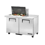 image of True TSSU-48-12M-B-HC 48" Mega Top Sandwich/Salad Prep Table w/ 2 Doors 12 Pans
