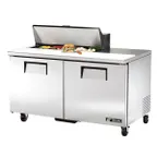 image of True TSSU-60-10-HC 60" Two Section Sandwich / Salad Prep Table w/ 2 Doors, 10 Pans