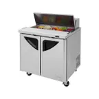 image of Turbo Air TST-36SD-N6 36" Two Section Sandwich / Salad Prep Table w/ 2 Doors, 10 Pans